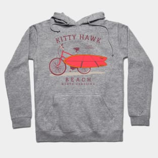 Kitty Hawk, NC Summer Vacation Bike and Surfboard Hoodie